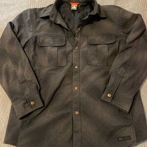 Nike ACG Men M Black Plaid Snap Jacket Quilt Lined Collared Classic Outdoor